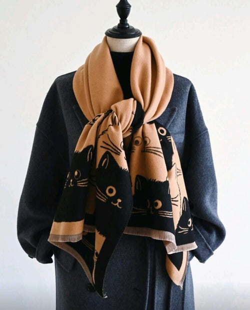 Écharpe en velours chats