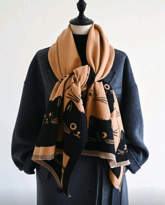 Écharpe en velours chats