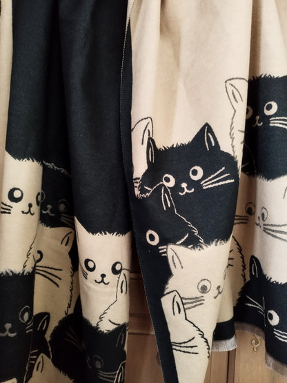 Écharpe en velours chats