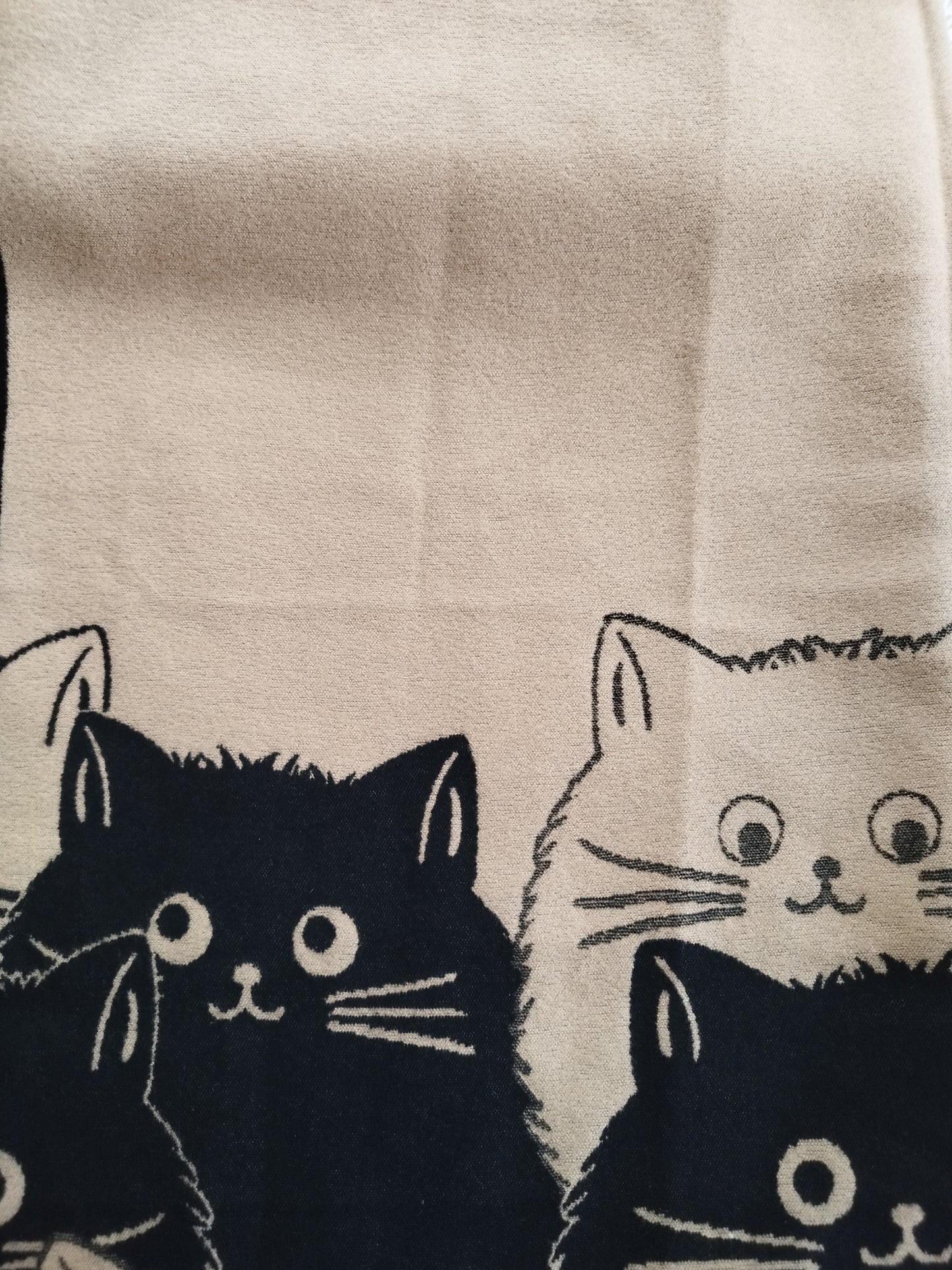 Écharpe en velours chats